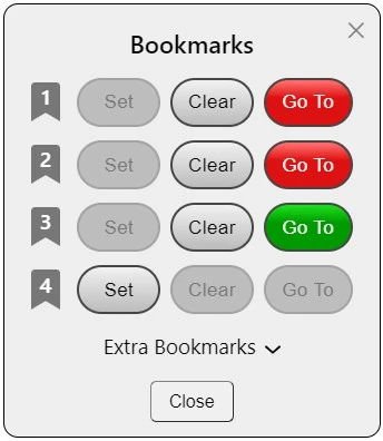 Bookmarks dialogue box.
